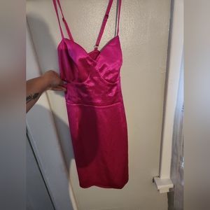 Hot pink mini dress